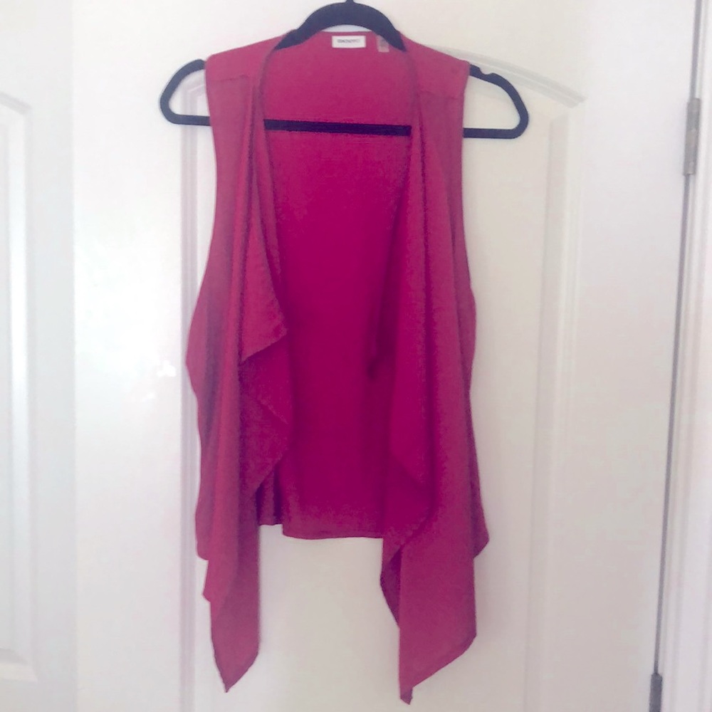 DKNYC satin vest deep raspberry color